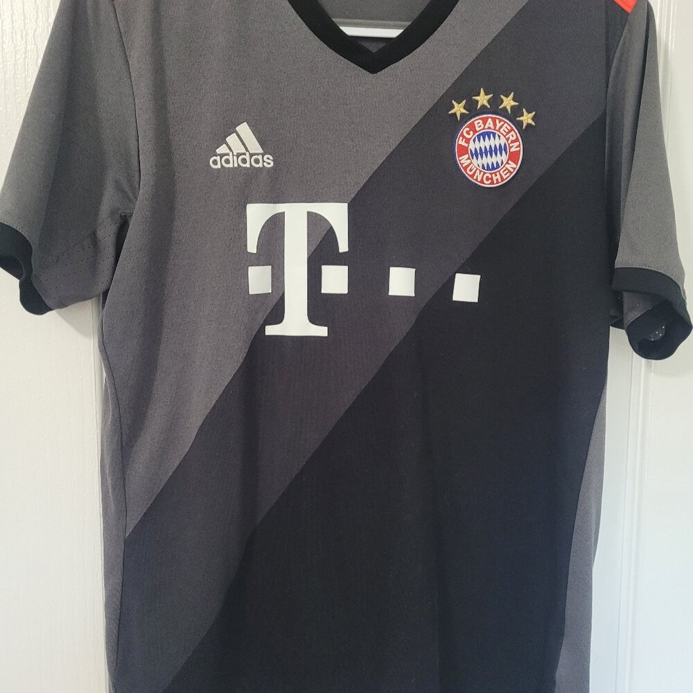 FC Bayern Munich Adidas Soccer Jersey Men L Gray Black 2016/2017 Kit Football